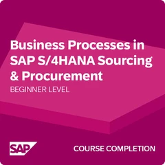 SAP Learning badge: Business Processes in SAP S/4HANA Sourcing & Procurement, course completion